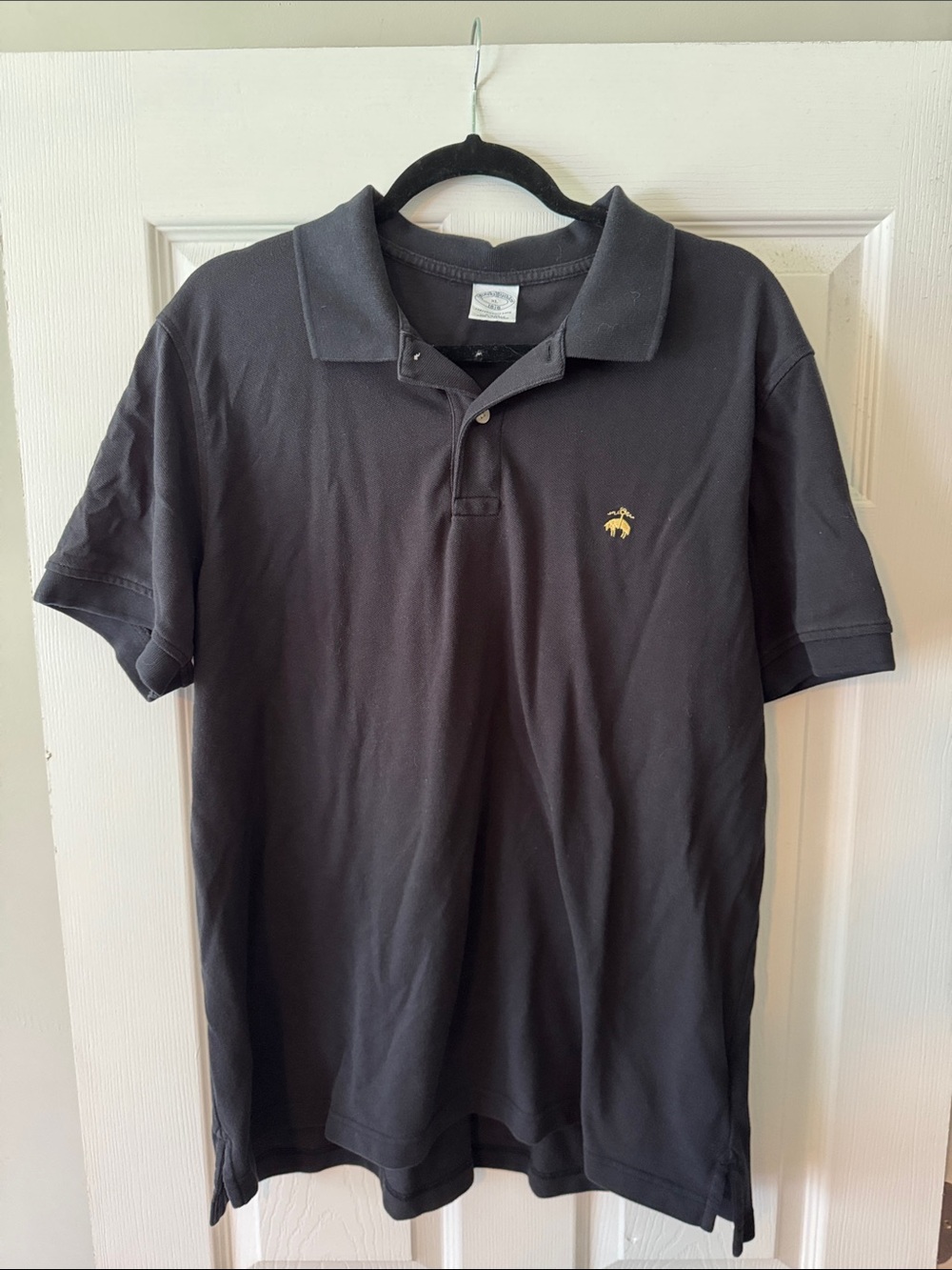 Brooks Brothers Black Polo with Gold Emblem